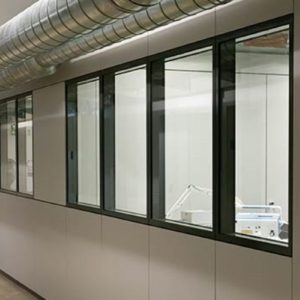 Алюминиевое противопожарное окно серого цвета / серия FRM1181